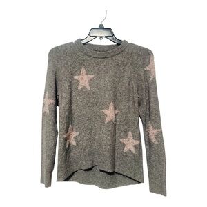 🌷 Lou & Gray Star Print Crewneck Sweater with Pink Stars by Lou & Gray Size XS